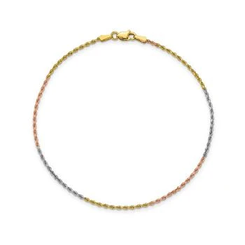 Macy's | Rope Chain Anklet in 14k Yellow, Rose and White Gold,商家Macy's,价格¥4461