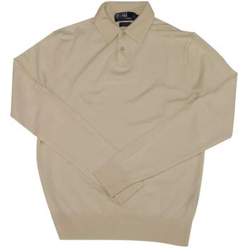 [二手商品] Ralph Lauren | Polo by  Long Sleeve Polo Shirt in Cream Merino Wool,商家Premium Outlets,价格¥826