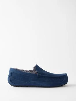 推荐Ascot suede shearling lined boat slippers商品
