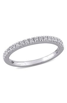 商品DELMAR | 10K White Gold Plated Sterling Silver Dew Created Moissanite Band Ring,商家Nordstrom Rack,价格¥2678图片