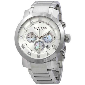 推荐Akribos Grandiose Chronograph Silver Dial Stainless Steel Mens Watch AK622SS商品