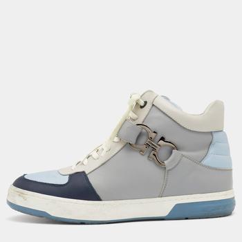 菲拉格慕男鞋板鞋, [二手商品] Salvatore Ferragamo | Salvatore Ferragamo Multicolor Leather Nayon High Top Sneakers Size 44商品图片 9.4折