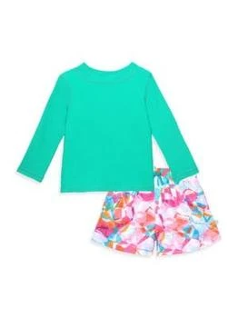 推荐Little Boy's & Boy's Ozzy Swim Trunks & Rashguard T-Shirt Set商品