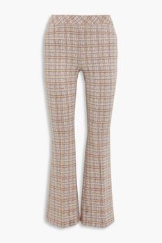 ROSETTA GETTY, ROSETTA GETTY | Checked jacquard-knit flared pants商品图片 4折