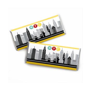 Big Dot of Happiness | NYC Cityscape - Candy Bar Wrapper New York City Party Favors - Set of 24商品图片,