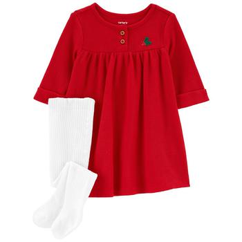 Carter's | Baby Girls Thermal Dress and Tights, 2 Piece Set商品图片,