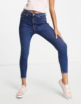 商品Topshop jamie recycled cotton blend jeans in rich blue图片