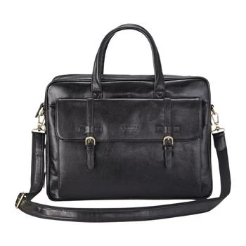 Infinity Leather | Genuine Leather Laptop Black Satchel Messenger Crossbody Shoulder Bag - Belmont,商家Premium Outlets,价格¥1602