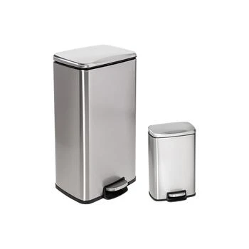 Honey Can Do | Stainless Steel Step Trash Cans with Lid, Set of 2,商家Macy's,价格¥1168