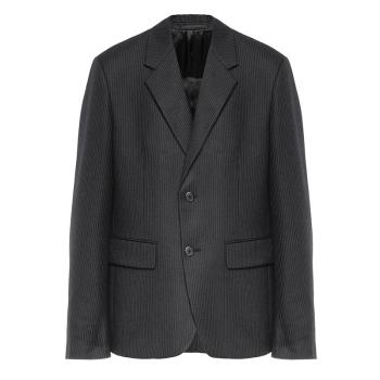 Prada | 【预售3-7天】PRADA/普拉达 21年秋冬 男士黑色单排扣细条纹羊毛外套UGM169_1ZCX_F0002_S_212商品图片,7.9折, 包邮包税