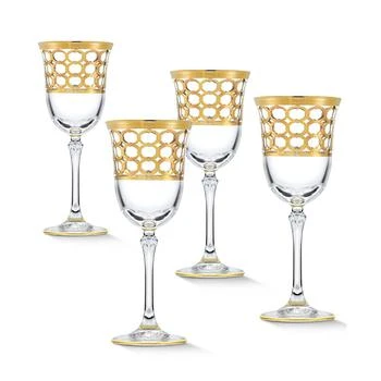 Lorren Home Trends | 4 Piece Infinity Gold Ring White Wine Goblet Set,商家Macy's,价格¥435