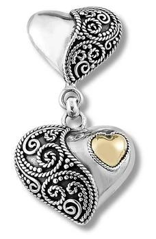 SAMUEL B. | 18K Gold & Sterling Silver Double Heart Pendant,商家Nordstrom Rack,价格¥375