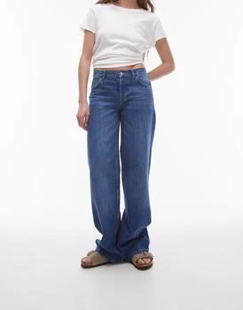 Topshop | Topshop Ember low wide leg jeans in rich blue,商家ASOS,价格¥202