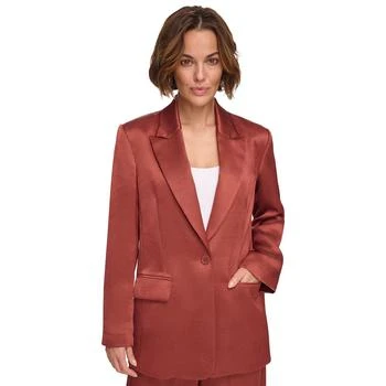 DKNY | Women's Satin Peak Collar One Button Blazer 3.9折