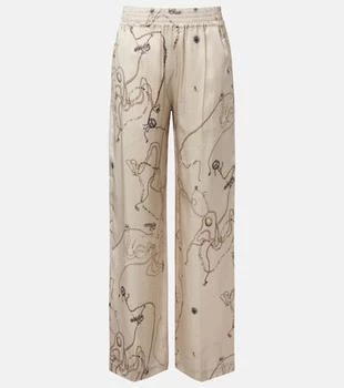 Victoria Beckham | 印花真丝缎布睡裤,商家MyTheresa CN,价格¥7563