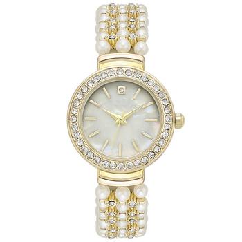 推荐水钻人造珍珠装饰女士腕表, 28mm商品