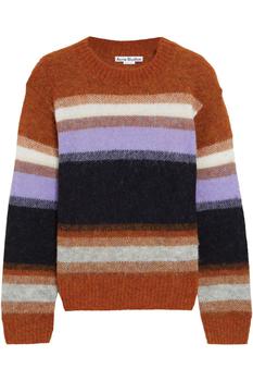 Acne Studios | Striped brushed knitted sweater商品图片,5.5折