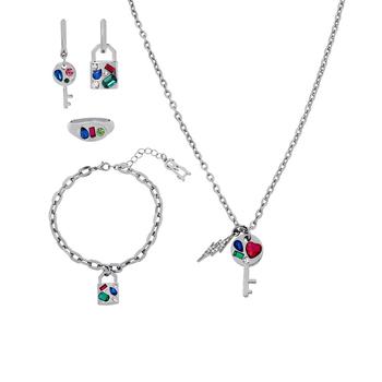 商品Lock Key 5-Pieces Necklace, Bracelet, Ring and Earring Set图片