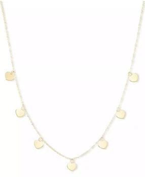 Macy's | Polished Heart Dangle 18" Collar Necklace in 10k Gold,商家Macy's,价格¥1928