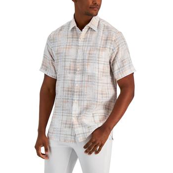 Club Room | Men's Linen Short-Sleeve Button-Up Shirt, Created for Macy's商品图片,7折×额外8折, 额外八折