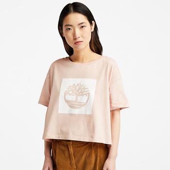 Timberland | Cropped Logo T-Shirt for Women in Light Pink商品图片,6.9折
