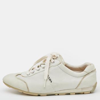 [二手商品] Prada | Prada Sport Ivory Leather Logo Low Top Sneakers Size 38商品图片,5.2折