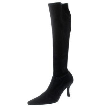 Stuart Weitzman Black Suede Knee Length Square Toe Boots Size 40 product img