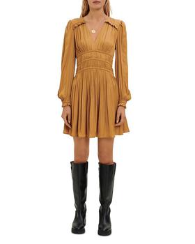 maje正品, Maje | Rianne Smocked Satin Dress商品图片 6折
