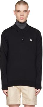 Fred Perry | Black Long Sleeve Polo商品图片,