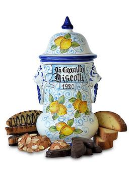 商品Il Vaso Limone E Leone Ceramic Jar & Biscottis图片