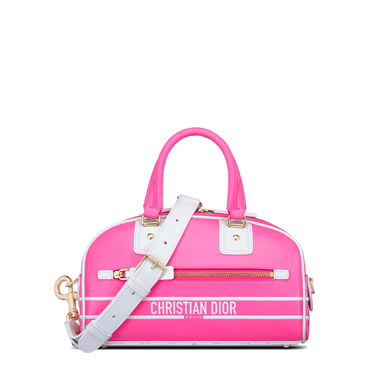 迪奥手提包, Dior | 【包税】DIOR/迪奥 22新款DIOR VIBE系列 女士小号荧光粉牛皮革金扣肩背斜挎手提拉链包M6209OVWX_M956商品图片 额外9.5折, 包邮包税, 额外九五折