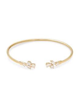 商品Adriana Orsini | Wren 18K Goldplated Cubic Zirconia Open Cuff Bracelet,商家Saks OFF 5TH,价格¥363图片