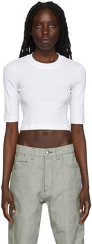 ROSETTA GETTY, ROSETTA GETTY | White Cropped T-Shirt商品图片 额外8.5折, 独家减免邮费, 额外八五折
