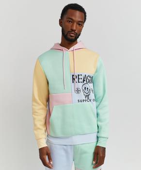 Reason Clothing | Drip Color Block Pastel Fleece Hoodie商品图片,1.6折×额外8折, 额外八折