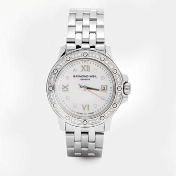 雷蒙威是什么牌子, [二手商品] Raymond Weil | Raymond Weil Mother of Pearl Diamond Stainless Steel Tango 5399-STS-00995 Women's Wristwatch 28MM商品图片 6.4折, 满1件减$100, 满减