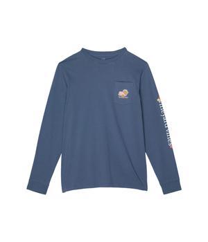 Vineyard Vines | Long Sleeve Thanksgiving Pocket T-Shirt (Toddler/Little Kids/Big Kids)商品图片,8折