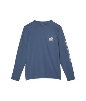 Vineyard Vines | Long Sleeve Thanksgiving Pocket T-Shirt (Toddler/Little Kids/Big Kids)商品图片,8折