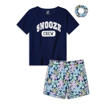 Max & Olivia | Little Girls Soft Jersey Fabric Shorts Pajama Set with Scrunchie, 3 Piece,商家Macy's,价格¥265