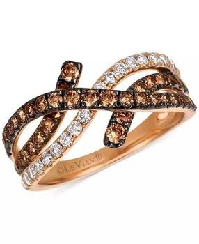 Le Vian | Chocolatier Chocolate Diamond & Vanilla Diamond Ring (1-1/20 ct. t.w.) in 14k Strawberry Gold,商家Macy's,价格¥30663