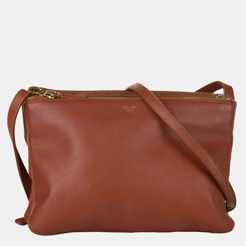 celine trio, [二手商品] Celine | Celine Orange Trio Leather Crossbody Bag商品图片 8.5折