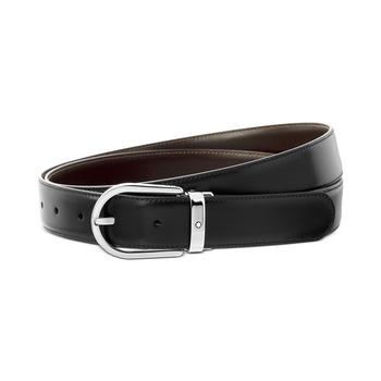 MontBlanc | Men's Horseshoe Buckle Italian Leather Belt商品图片,