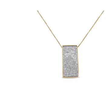 Haus of Brilliance | 14K Yellow Gold Princess-Cut Diamond Pillar Pendant Necklace,商家Verishop,价格¥21203
