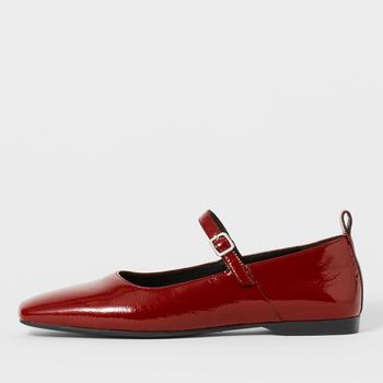 Vagabond Women's Delia Patent Leather Mary-Jane Flats - Dark Red