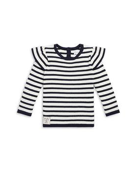 商品Ralph Lauren | Girls' Striped Ruffled Cotton Sweater - Baby,商家Bloomingdale's,价格¥503图片