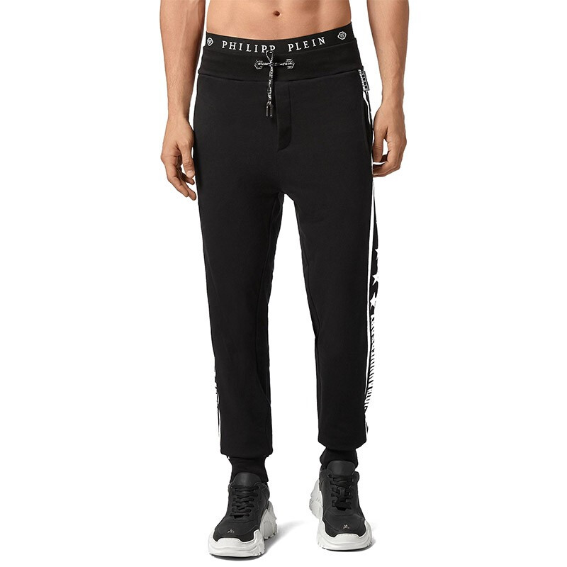 推荐PHILIPP PLEIN 男士黑色休闲运动裤 MJT1184-002N-0201商品