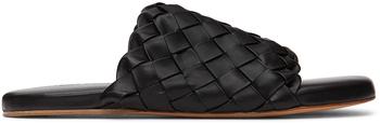 Bottega Veneta | Black Intrecciato Slides商品图片,独家减免邮费