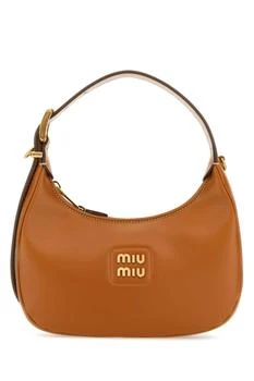 Miu Miu | Miu Miu Logo Plaque Zipped Shoulder Bag 9.1折