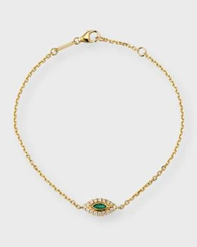 Anita Ko | 18K Yellow Gold Emerald Evil Eye Bracelet with Diamonds,商家Neiman Marcus,价格¥15184