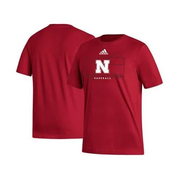 Adidas | Men's Scarlet Nebraska Huskers Locker Lines Baseball Fresh T-shirt,商家Macy's,价格¥225
