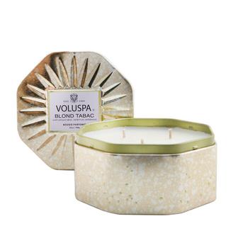 Voluspa | Voluspa 三烛芯八边形装饰罐香薰蜡烛 - 金色烟草 340g/12oz商品图片,